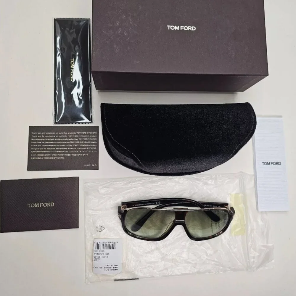 Tom Ford Brown Gold Green Tint Men's 60mm Sunglasses